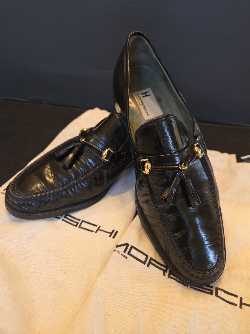 MORESCHI PECCARY Tassel Loafer 6 Loafer Black